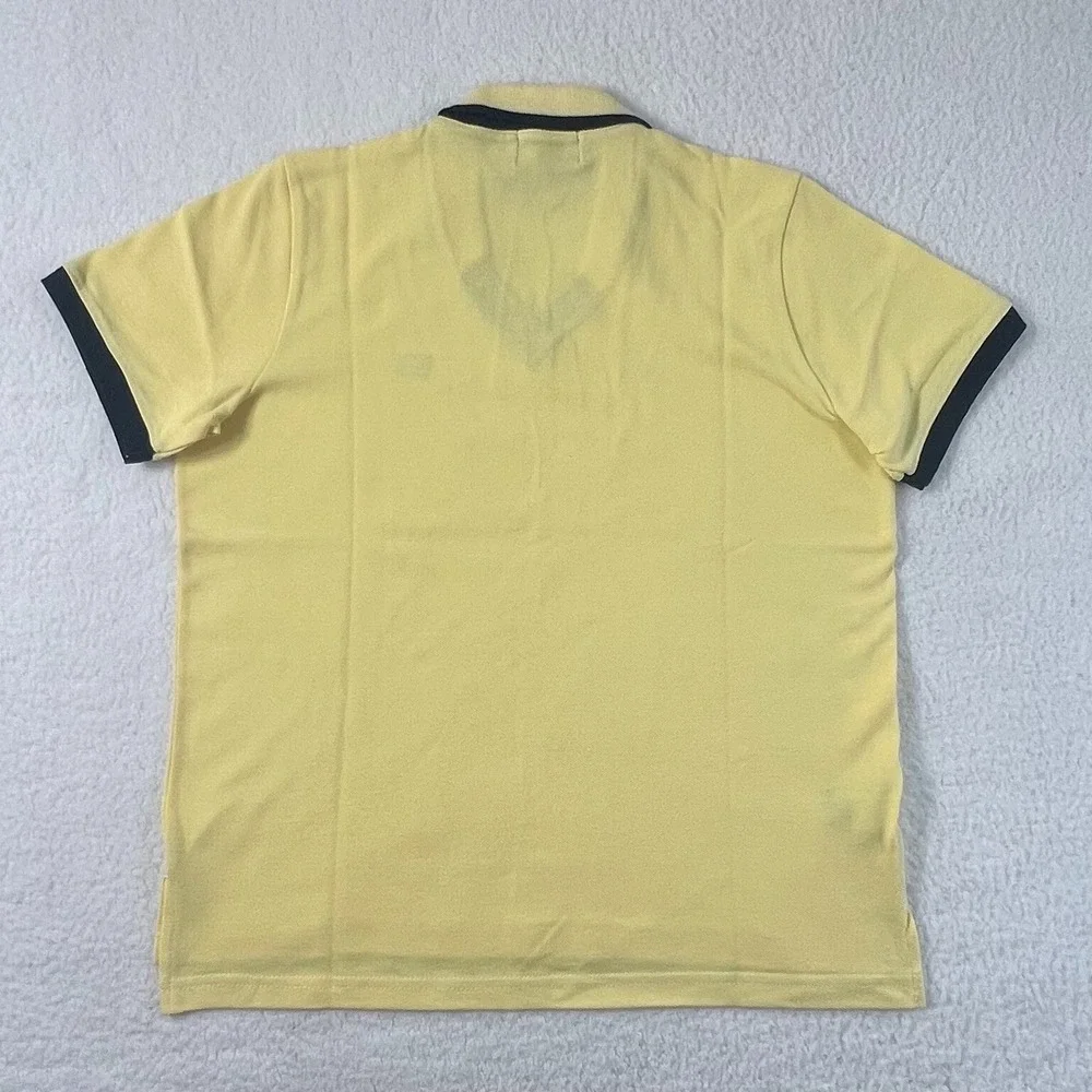 Polo Jeans Co. Polo Shirt Collard V-neck Made in USA Yellow Men's Size M VTG NWT
